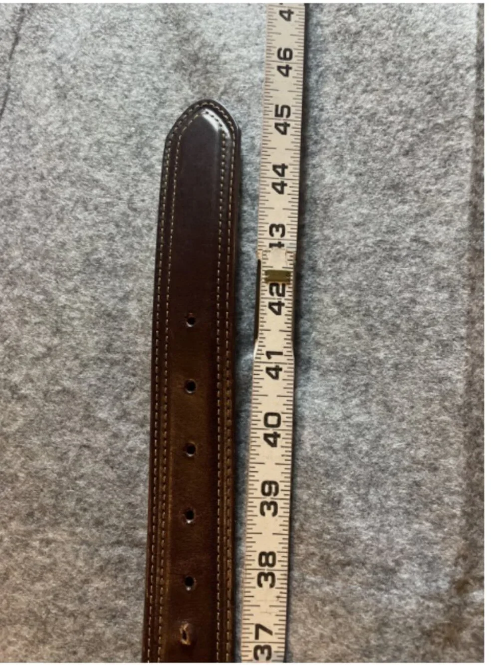 Orvis Sedgwick Bridle Leather Belt Size 38 Brown Brass Buckle USA Made